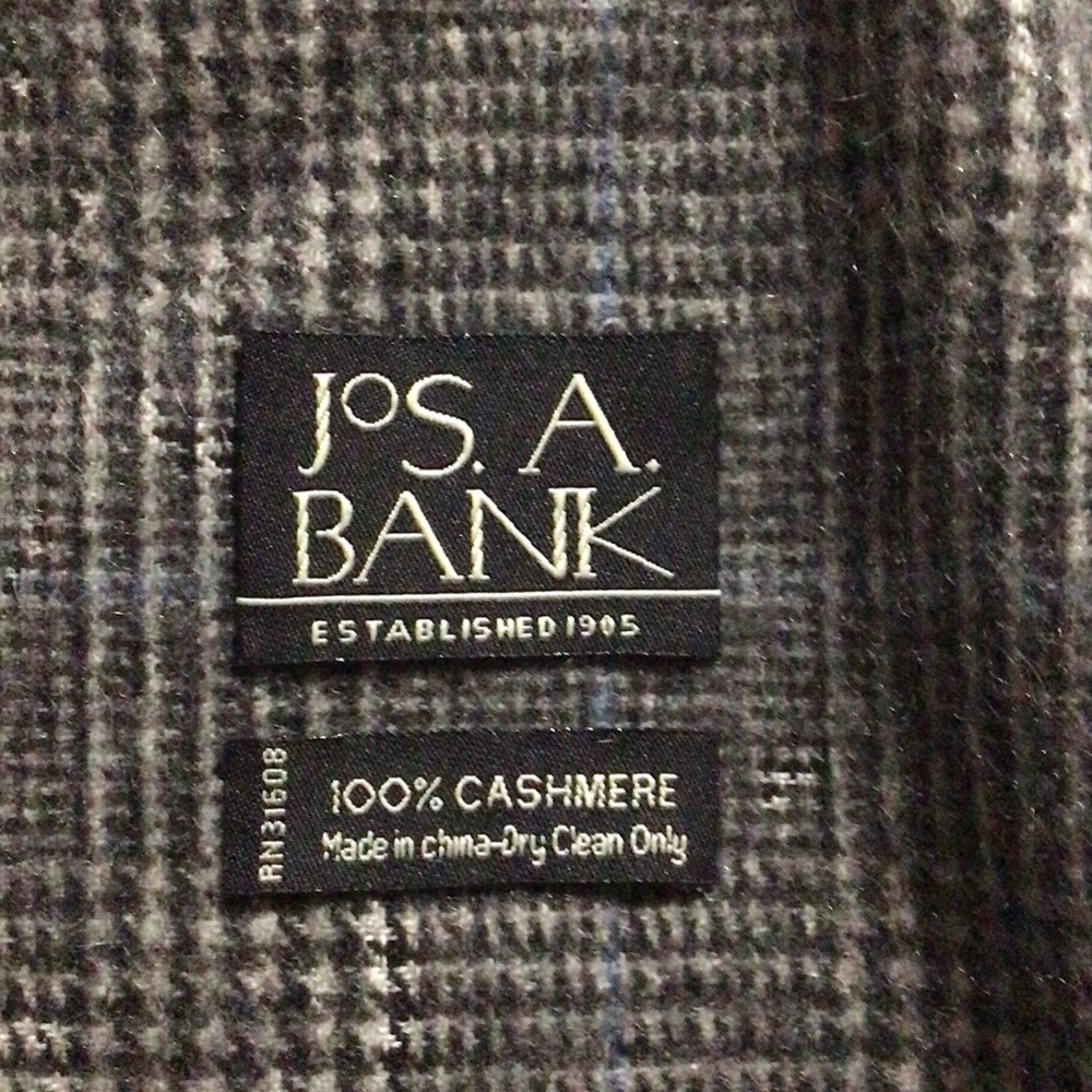 Jos. A. Bank Charcoal and Blue Cashmere Scarf